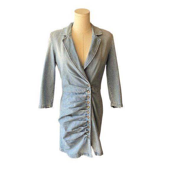 RETROFÊTE - NWT Willa Denim Button-Down Mini Dress Sz M - Picture 5 of 12